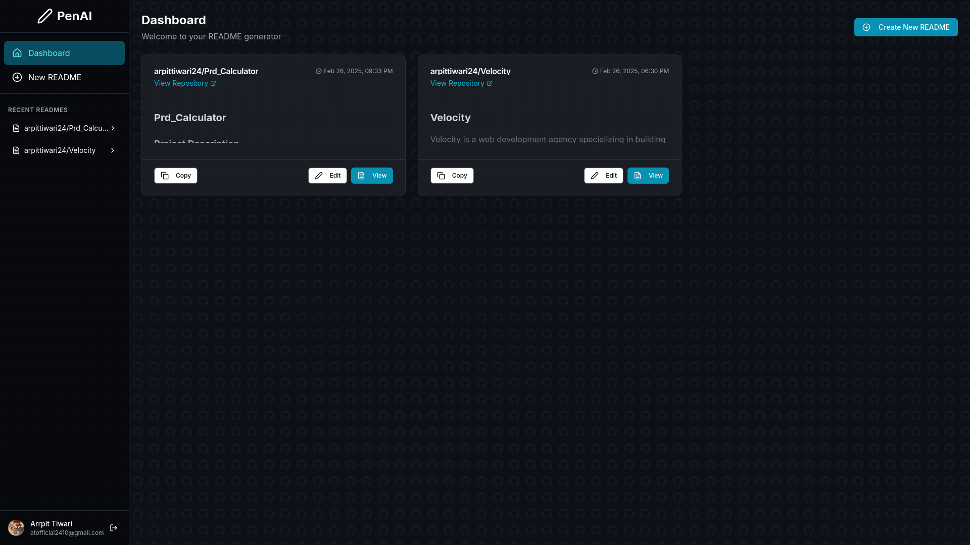 Readme Generator Interface